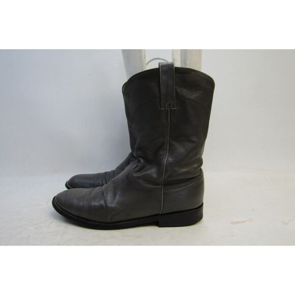 Mens Size 10.5 D Gray Leather Roper Western Cowboy Boots main image 12